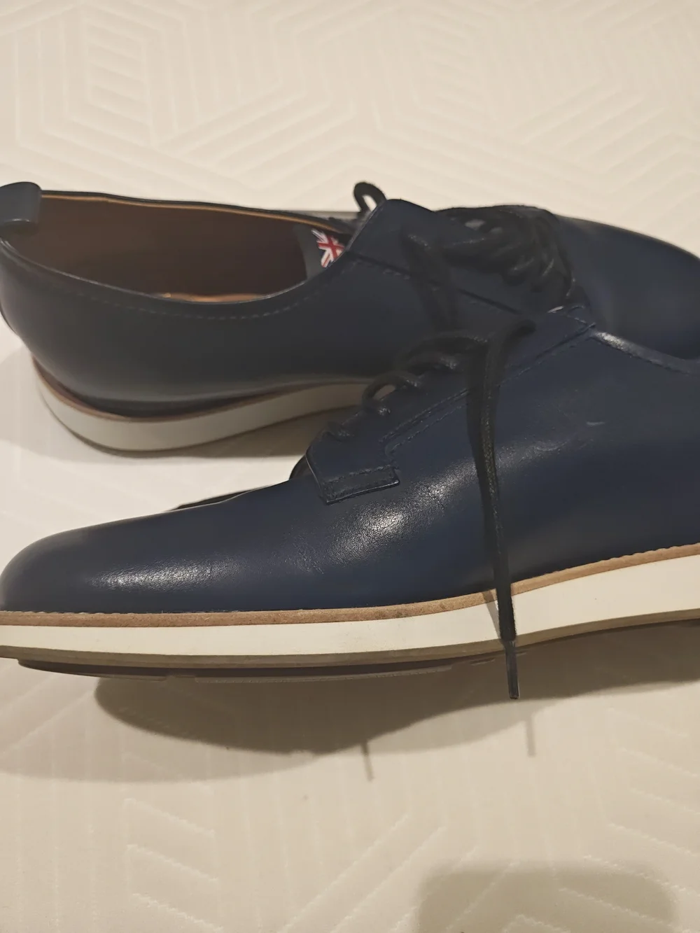 Church's Navy Leather Derby Shoes Size 10.5